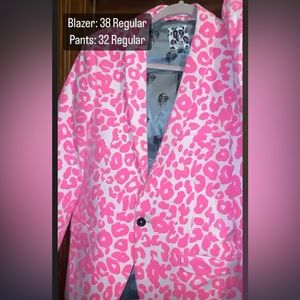 Pink and white cheetah print Twisted Tailor Suit